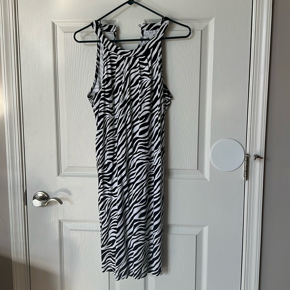 Zebra print sleeveless dress
New York company 
Size small